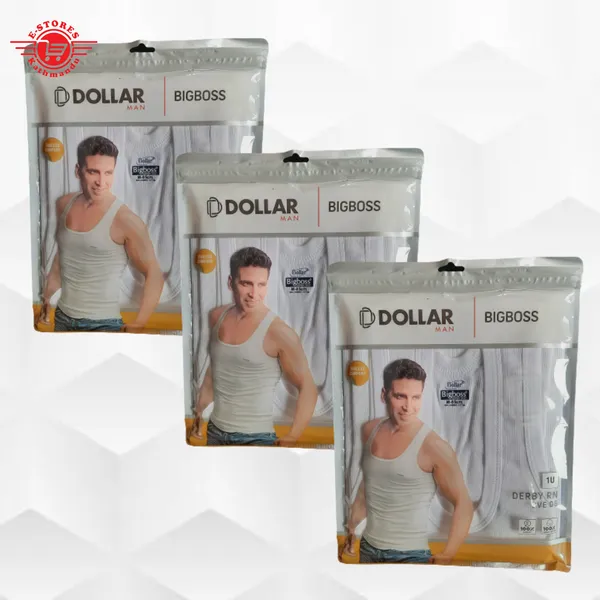 Pack Of 3pcs Dollar Bigboss Derby Vest RN BVE06 For Men